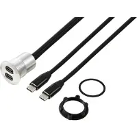 TRU COMPONENTS USB-C (3.1) 2x Buchse/Stecker 1 m Kabel silber TC-13376316 In, Câble + prise électronique, Argent