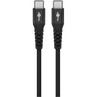 Goobay 73955 Câble USB-C textile supersoft avec connecteurs métalliques, 3 m, noir, 3 m - câble de connexion élégant et extra-robuste pour les appareils avec connecteur USB-C