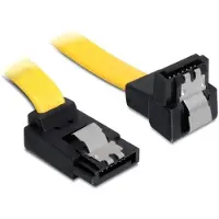 DeLOCK Cable SATA - Câble SATA - Serial ATA 150/300/600 - SATA (F) pour SATA (F) - 50 cm - connecteur à angle vers le bas, verrouillé, connecteur d'angle - jaune
