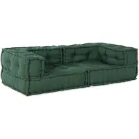 vidaXL Canapé modulaire 2 places vert 140x70x36 tissu