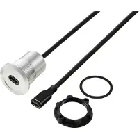 TRU COMPONENTS USB-C (3.1) Buchse/Buchse 1 m Kabel silber TC-13376300 Inhalt, Câble + prise électronique, Argent