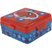 TECHSALES Vehicule Porteur Boîte à Sandwich en Plastique pour Enfants Marvel Spiderman Rouge avec Plusieurs Compartiments