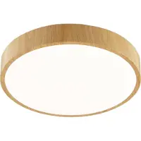 Brilliant Plafonnier LED , Ø 33 cm, 18 W, 3000 K, 1800 lm, blanc chaud, IP20, aspect bois