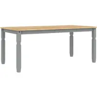 vidaXL Table de salle à manger Corona Gris 180x90x75 cm Pin massif
