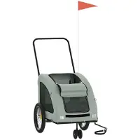 Syfax Remorque de vélo pour animaux de compagnie gris