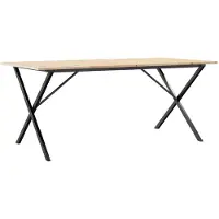 Syfax Table à manger cadre en X 180x90x75 cm bois de pin massif acier