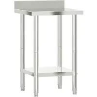 vidaXL Table de travail de cuisine avec rebord 55x55x93 cm inox