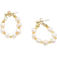 SOHI Boucles d'oreilles 'Belphoebe' or / blanc