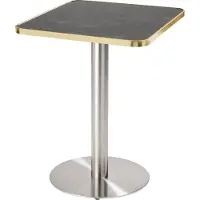 Oviala Table à manger 60 x 60 cm pied argent et revêtement noir/doré - Montmartre