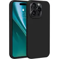 Etteri Coque en silicone pour iPhone 15 Pro Max 6,7" noir (Apple iPhone 15 Pro Max), Coque pour téléphone portable, Noir