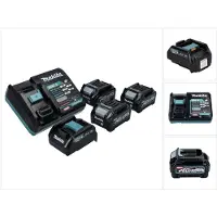 Makita Power Source Kit 40 V max. avec 3x BL 4025 batterie 2.5 Ah ( 3x 191B36-3 ) + DC 40 RA chargeur rapide ( 191E07-8 ) + ADP10 adaptateur de charge LXT sur XGT 14,4V 18V ( 191C10-7 )