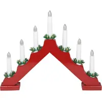 Idena Chandelier de l'Avent 7 bougies LED rouge 40x30cm