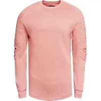 O46rn Sweat-shirt homme Urban à manches côtelées, pull-over 19056, rose