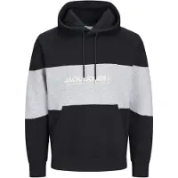 Jack & Jones Sweat-shirt 'JJELegacy' gris chiné / noir / blanc