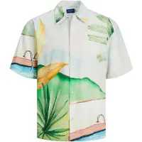 Jack & Jones Chemise 'JORLandscape' bleu pastel / vert / orange clair / blanc