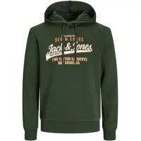 Jack & Jones Sweat-shirt vert foncé / orange / blanc