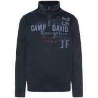CAMP DAVID Pull-over bleu fumé / bleu nuit / rouge