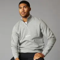 Jack & Jones Sweat-Shirt Homme Vesterbro 1/4 Zip Gris Clair Chiné/Noir