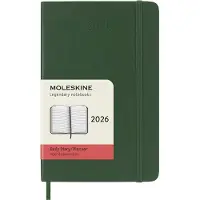 Sonstige Verlage Moleskine 8056999275587 MOLESKINE Calendrier de poche 2026, jours, P/A6, couverture souple, vert
