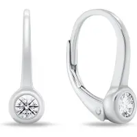 Brilio Silver Silver - Elégants boucles d'oreilles en argent avec zircons EA17, (Argent)