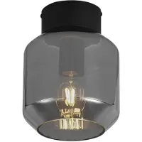 QAZQA Plafonnier moderne noir avec verre fumé - Stiklo