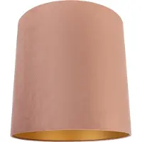 QAZQA Abat-jour en velours rose 40/40/40 avec intérieur doré
