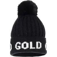 Goldbergh - Bonnet en laine à pompon - Hodd Black/White pour Femme en Laine - Noir