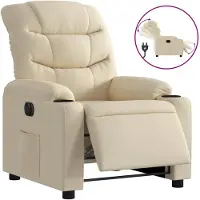 vidaXL Fauteuil relax électrique Crème Tissu