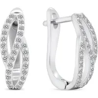 Brilio Silver - Charmants boucles d'oreilles en argent avec zircons EA531W