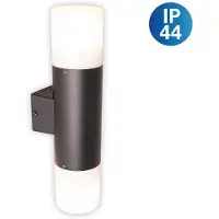 Näve Applique murale, IP44, noir, 2 flammes, H 32 cm