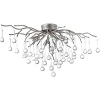 Paul Neuhaus Plafonnier ICICLE en acier et aluminium, gris, 4xG9x40W, verre, dimensions : 35x60x30 cm, IP20,