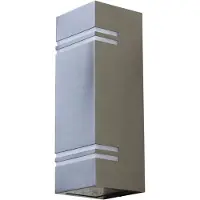 Lutec Applique murale d'extérieur en acier inoxydable à LED, H. 25 cm, IP44, éclairage vers le haut et vers le bas, éclairage de façade