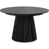 Ebuy24 Tokyo table de salle à manger avec 2 plateaux supplémentaires ø120x120-160-200cm noir chêne plaqué