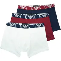 Emporio Armani Boxers bleu marine / lie de vin / blanc