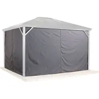 Sojag set de rideaux assortis à Verona 10x10 gris foncé polyester