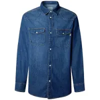 Pepe Jeans pour homme. PM30908085A0 Chemise Regular Chemise bleu (S), Casuel, Coton, Manche longue