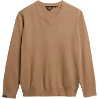Superdry pour femme. W6110644A Classic V Sweater marron (L), Casuel, Polyester
