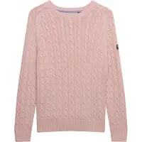 Superdry pour femme. W6110610A Pull à Torsades Oversize rose (M), Casuel, Coton, Manche longue