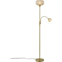 QAZQA Lampadaire design en laiton avec verre ambré 2 lumières - Brianna