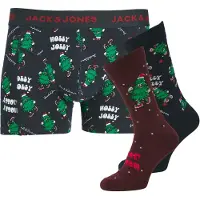 Jack & Jones Boxers 'Jacjolly Xmas' bleu nuit / vert / rouge rubis / blanc