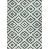 Hanse Home Tapis d'extérieur et d'intérieur , motif losange, vert et blanc, résistant aux intempéries - 200x290 cm