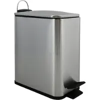 Spirella Seau à cosmétiques 5 litres en inox avec abaissement automatique et seau intérieur "Erik" Poubelle de salle de bains Softclose Poubelle argentée