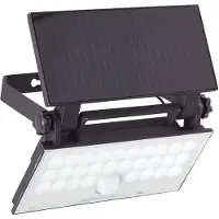 Brilliant Applique murale solaire d'extérieur noire LUTON | avec détecteur de mouvement | 6W 1000lm 4100K | IP65 | plastique/métal