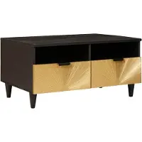 vidaXL Table basse noire et dorée 40 x 33 x 46 cm en aggloméré