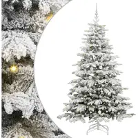 vidaXL Sapin de Noël Artificiel à Branches Articulées Blanc 210 cm