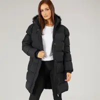 Closure London Parka longue en fausse fourrure avec capuche femmes - Noir