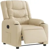 vidaXL Fauteuil relax électrique Crème Tissu