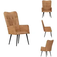 The Living Store fauteuil à oreilles toile marron