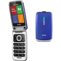 Brondi Contender Téléphone pour personnes âgées Double SIM 3" Bleu Métallique Clamshell