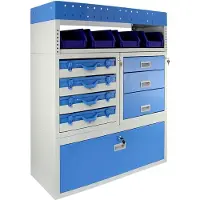 MonsterShop Rayonnage Métallique en Acier Bleu Pour Van Fourgon Camion Rangement Étagères